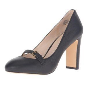 Nine West Leather Pump Heel Black Mary Jane Size 8.5